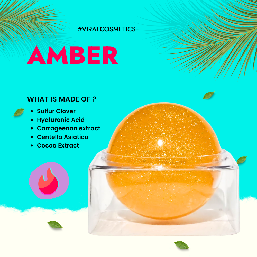 Sulfur Amber – Natural Korean Jelly Cleanser Ball for Deep Cleansing, Acne & Mite Removal, Hydration Balance, and Oil Control | Tear-Free & Gentle for All Skin Types
