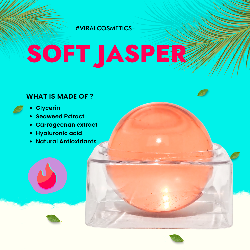 Soft Jasper Jelly Cleanser Ball for Skin Firming, Whitening & Hydration with Tamarind, Kojic Acid, and Jojoba Oil