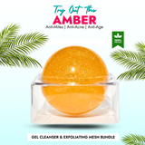 Sulfur Amber – Natural Korean Jelly Cleanser Ball for Deep Cleansing, Acne & Mite Removal, Hydration Balance, and Oil Control | Tear-Free & Gentle for All Skin Types